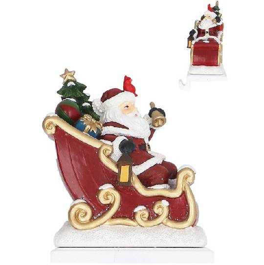 Stocking Hanger, Santa Sleigh 17cm *ETA Nov